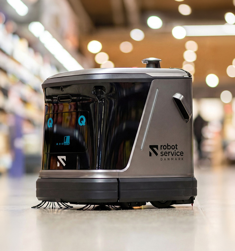 Rengøringsrobot fra siden